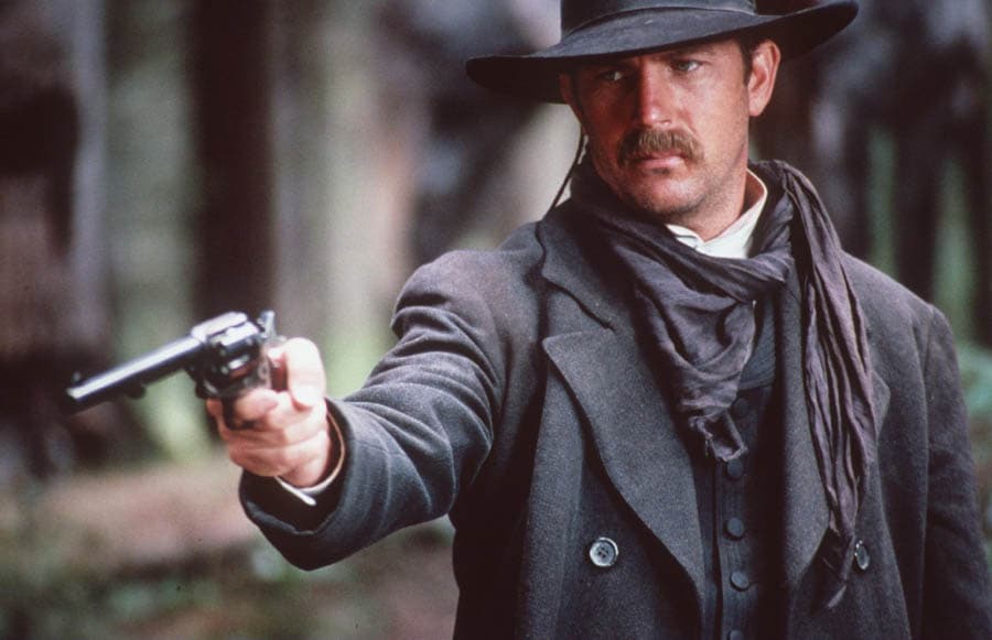 Kevin Costner as Wyatt Earp.