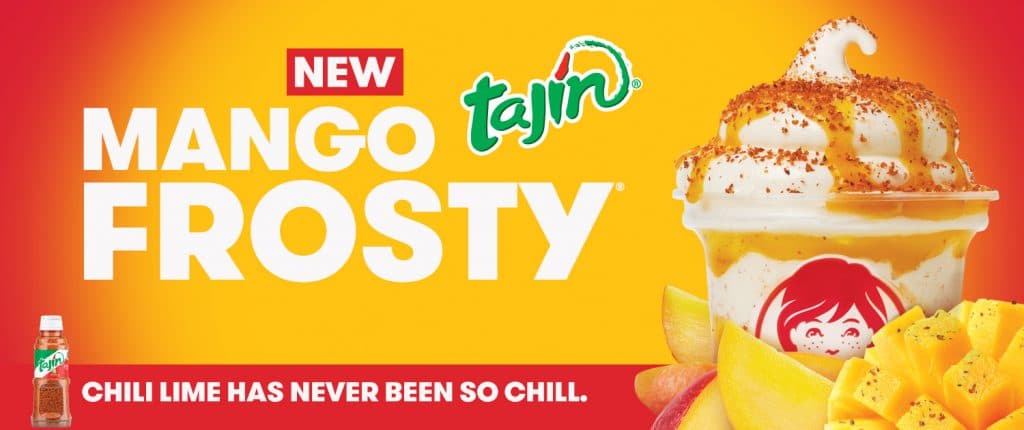 An ad for Wendy's new Mango Tajin Frosty