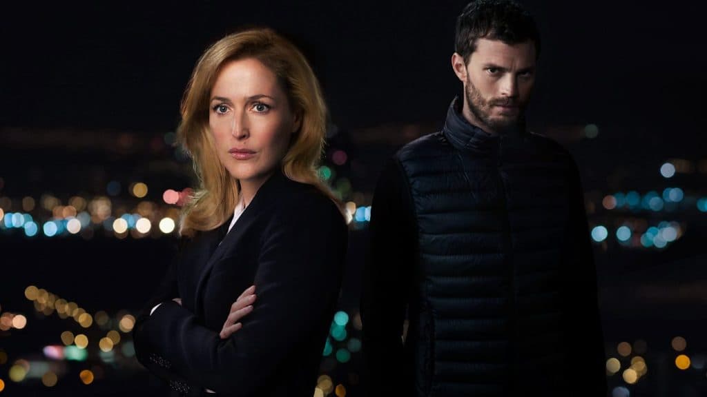 Gillian Anderson and Jamie Dornan as Stella and Paul in The Fall