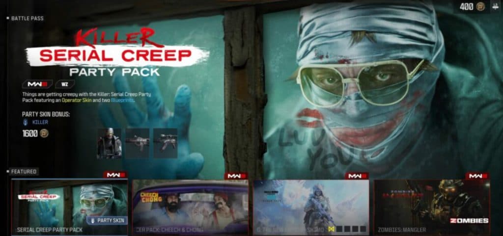 Killer Serial Creep Party Pack in CoD store