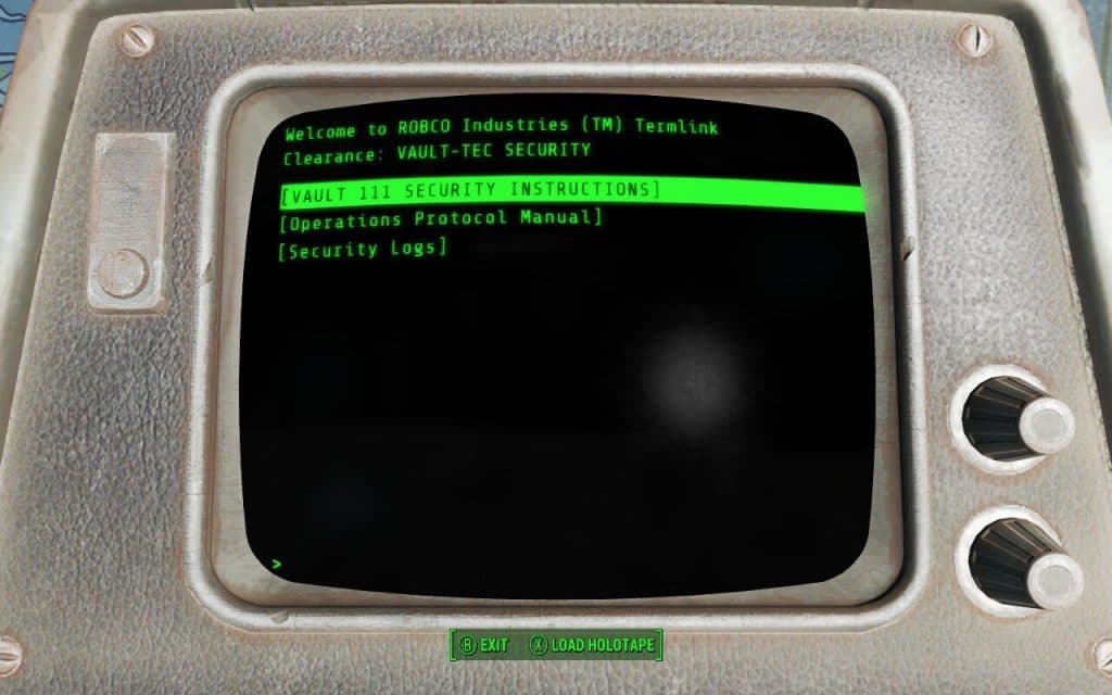 Fallout green phosphor display