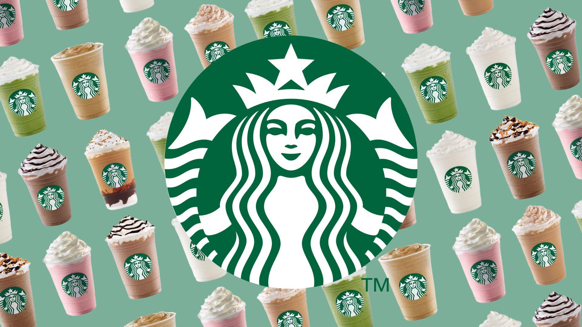 Starbucks logo and drinks