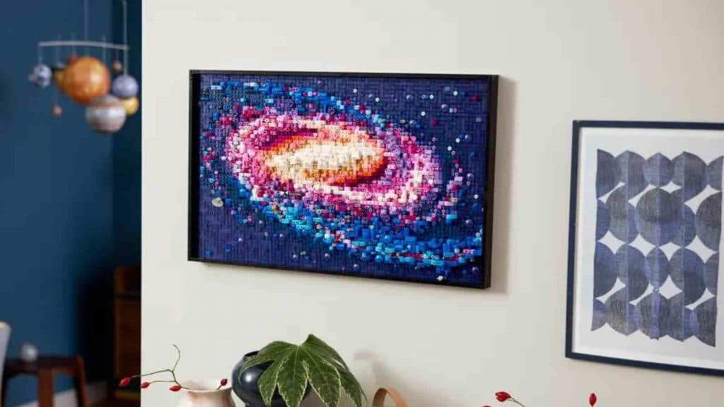 The LEGO Art The Milky Way Galaxy on a wall