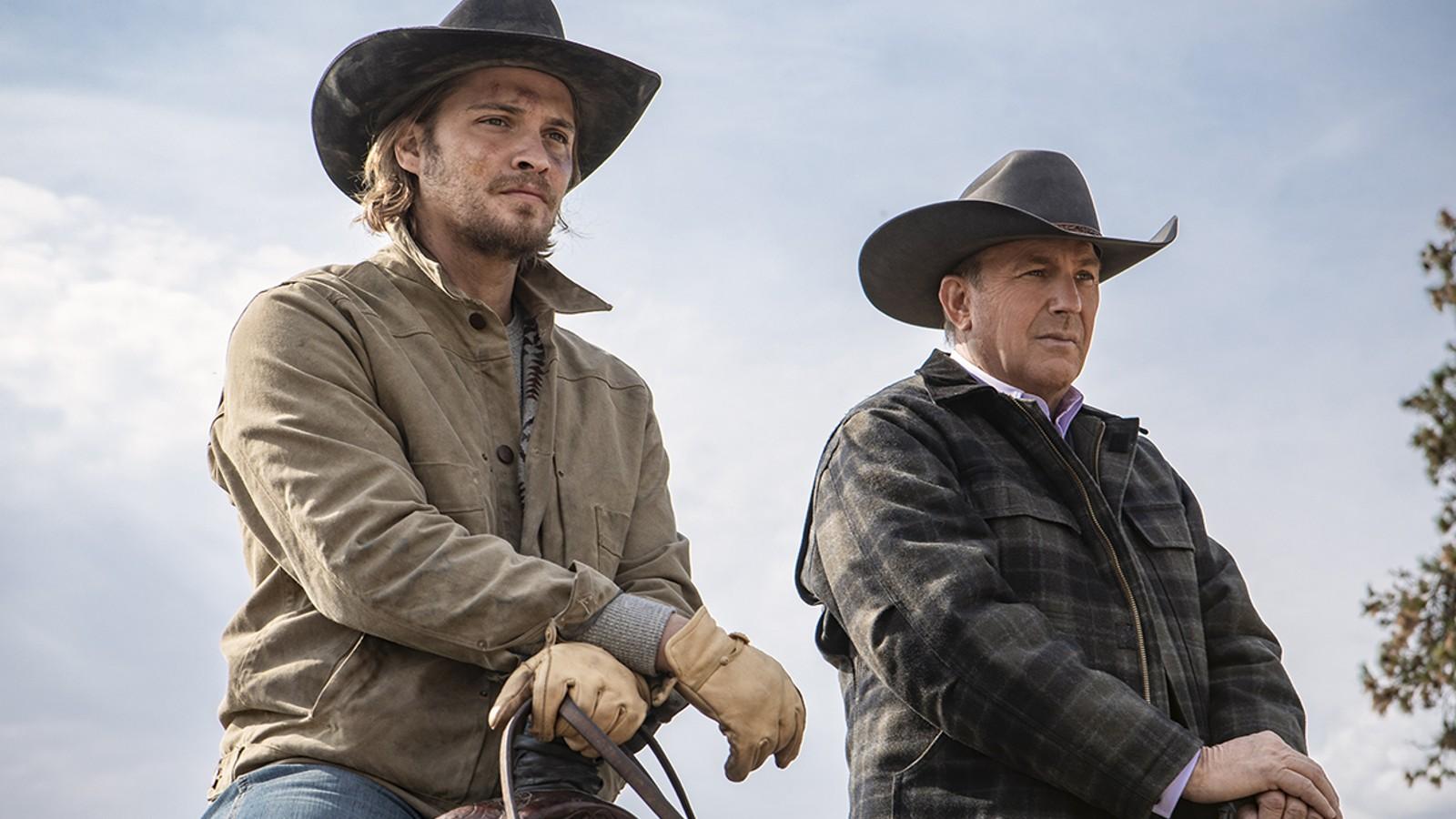 Kayce Dutton and Kevin Costner's John Dutton in Yellowstone