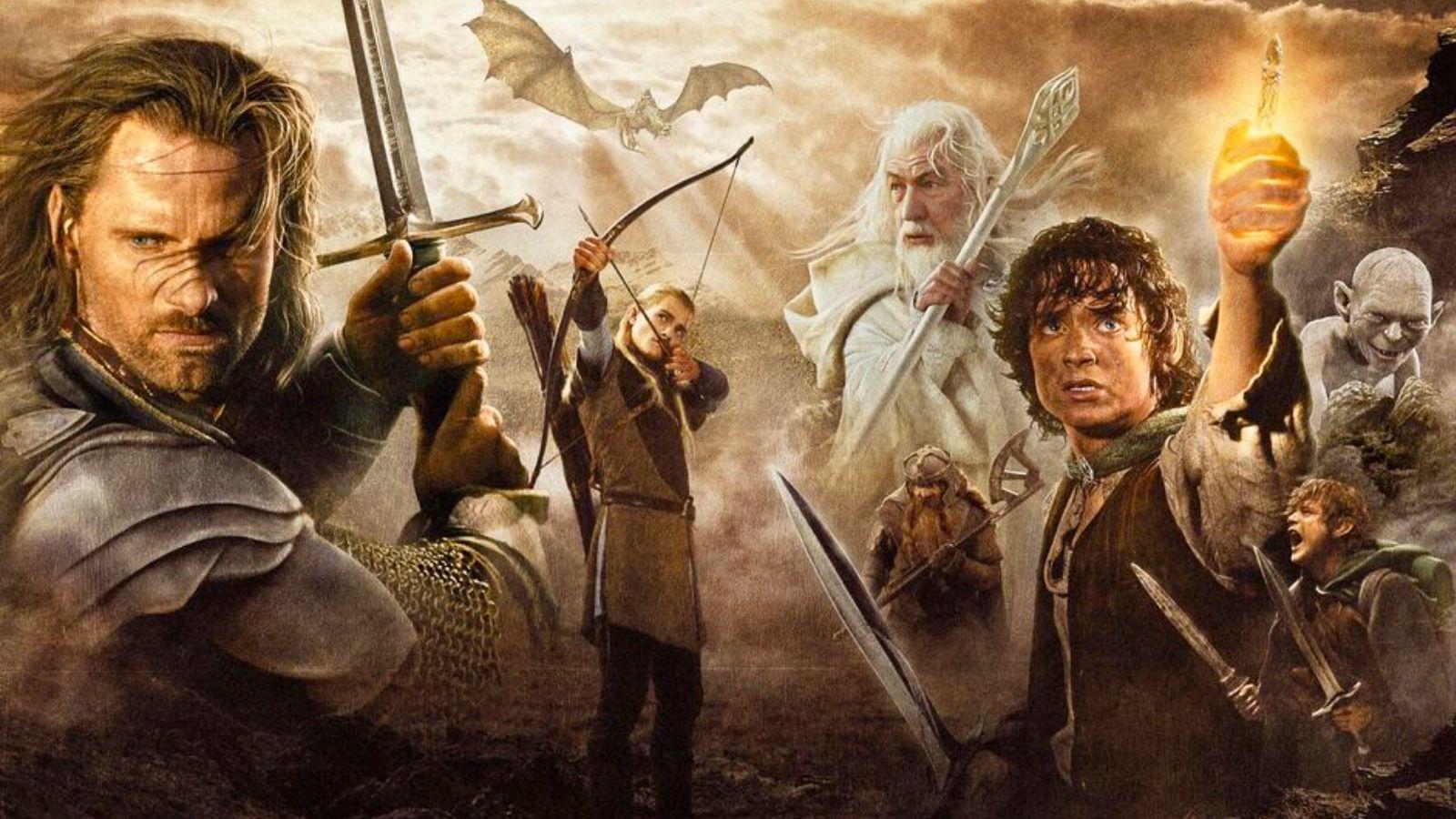 The Lord of the Rings trilogy key art.