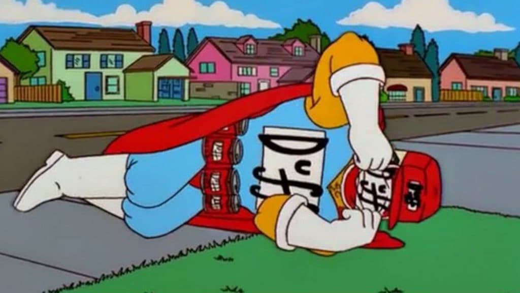 Duffman can't breathe oh,no!