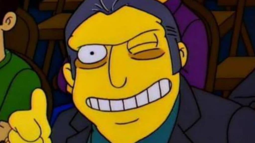 Fat Tony from The Simpsons winks.