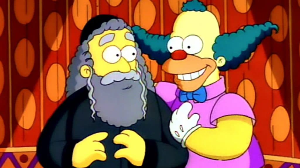 Rabbi Krustofski and Krusty the Clown in The Simpsons