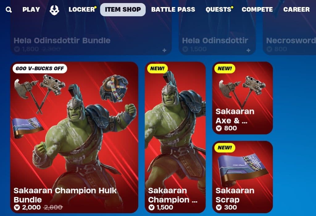 Fortnite Sakaaran Champion Hulk Thor Ragnarok skin