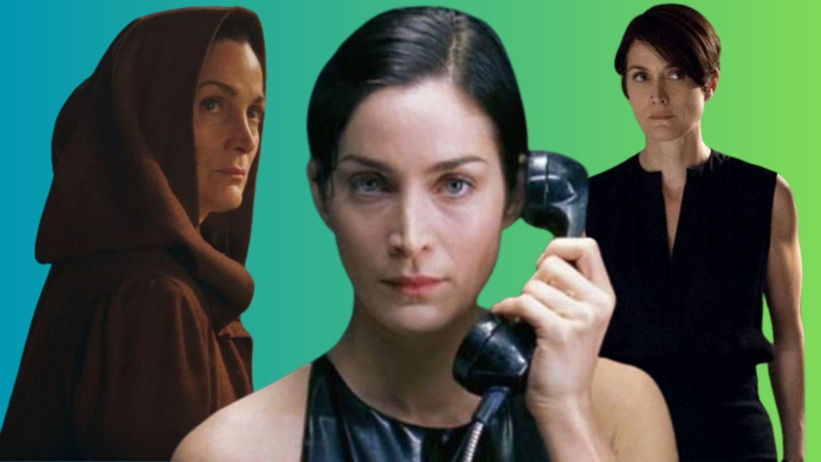 Carrie-Anne Moss in Acolyte, The Matrix, and Jessica Jones.