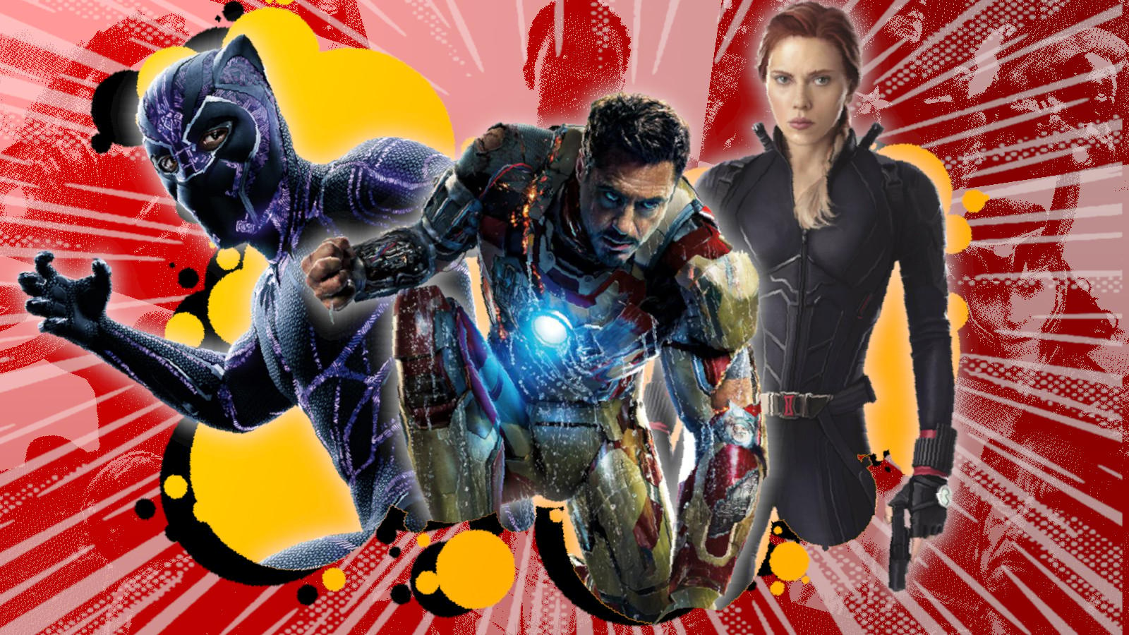 Iron Man, Black Panther, and Black Widow.