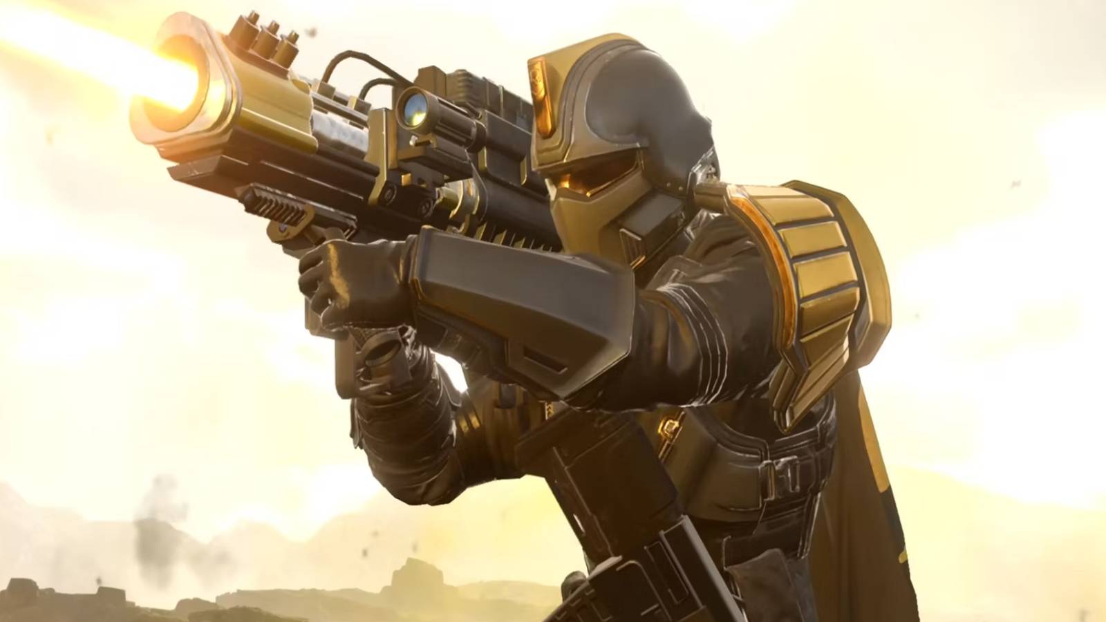 Helldivers 2 character holding rocket launcher