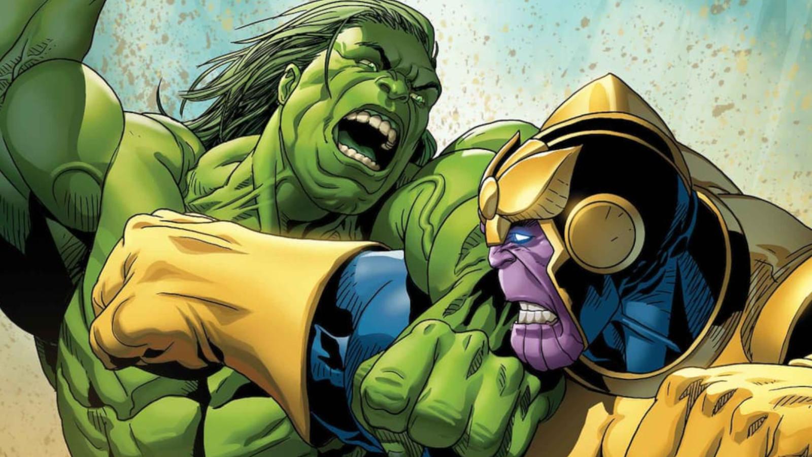 Hulk fighting Thanos in Infinity Watch