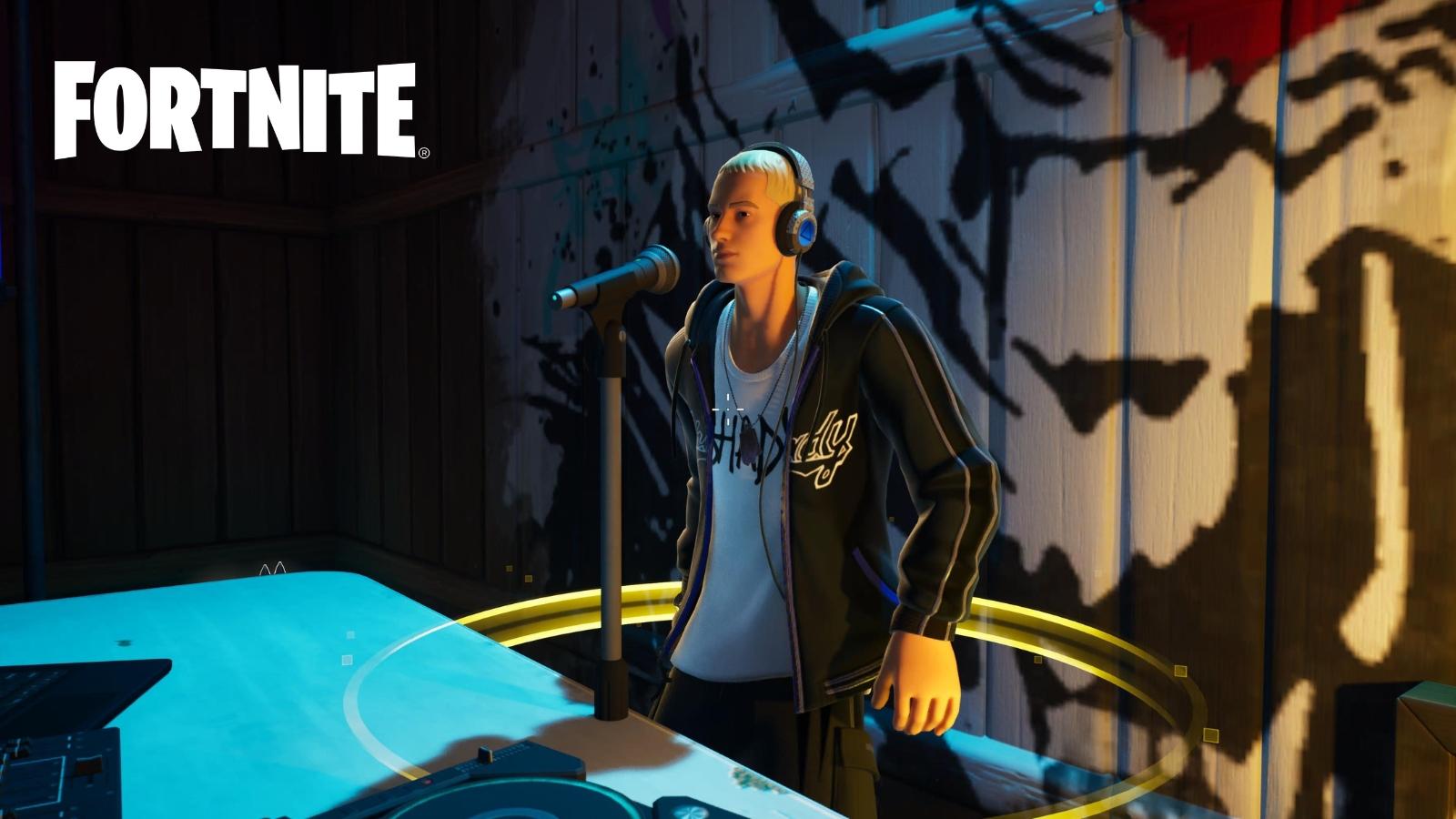 Eminem skin jamming in Fortnite
