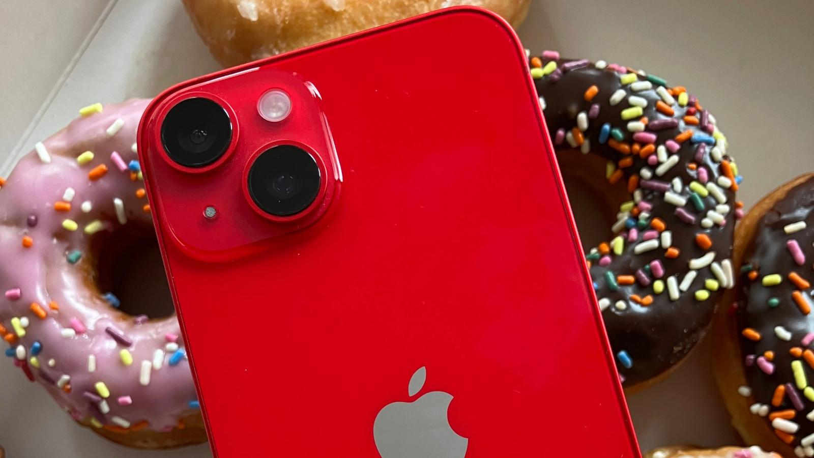 iPhone 15 in a bright red color option