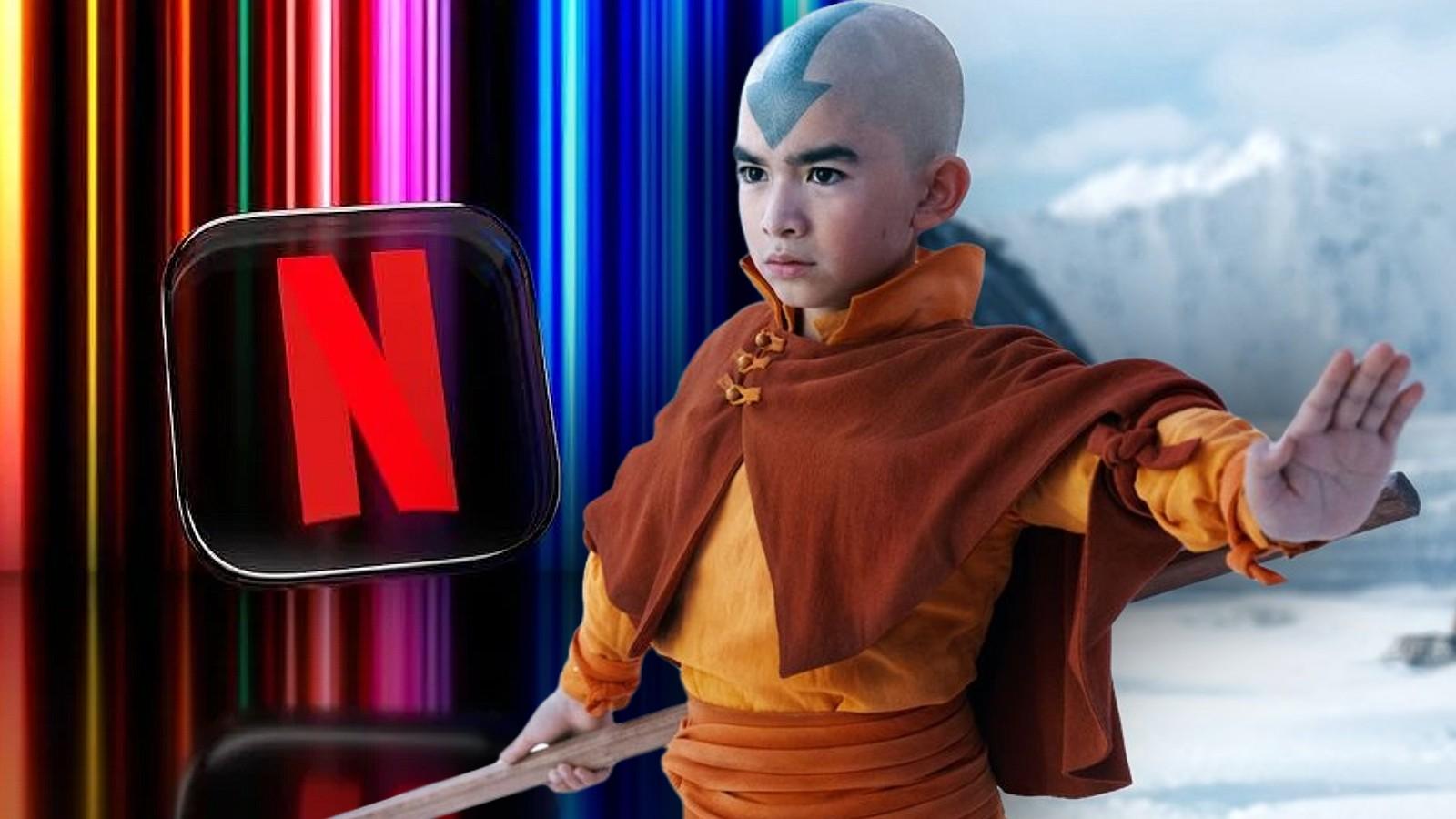 The Netflix logo and a still from Netflix's Avatar The Last Airbender