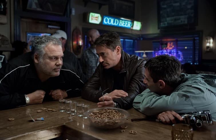 Vincent D'Onofrio, Robert Downey Jr., and Jeremy Strong in The Judge.