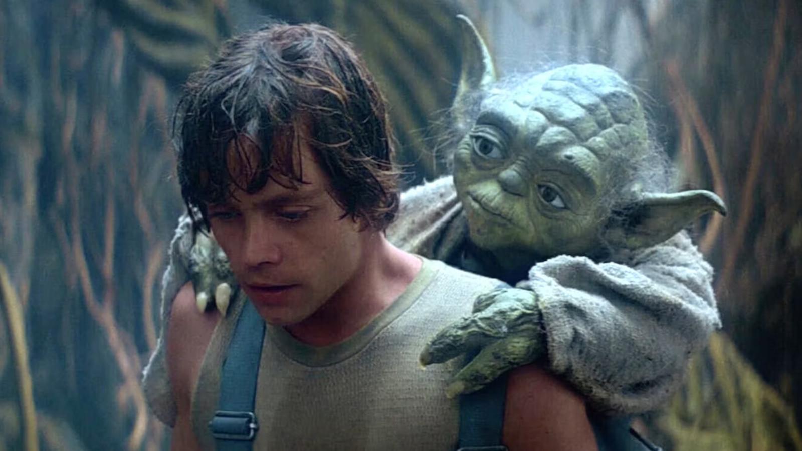 Luke Skywalker and Yoda in The Empire Strikes Back