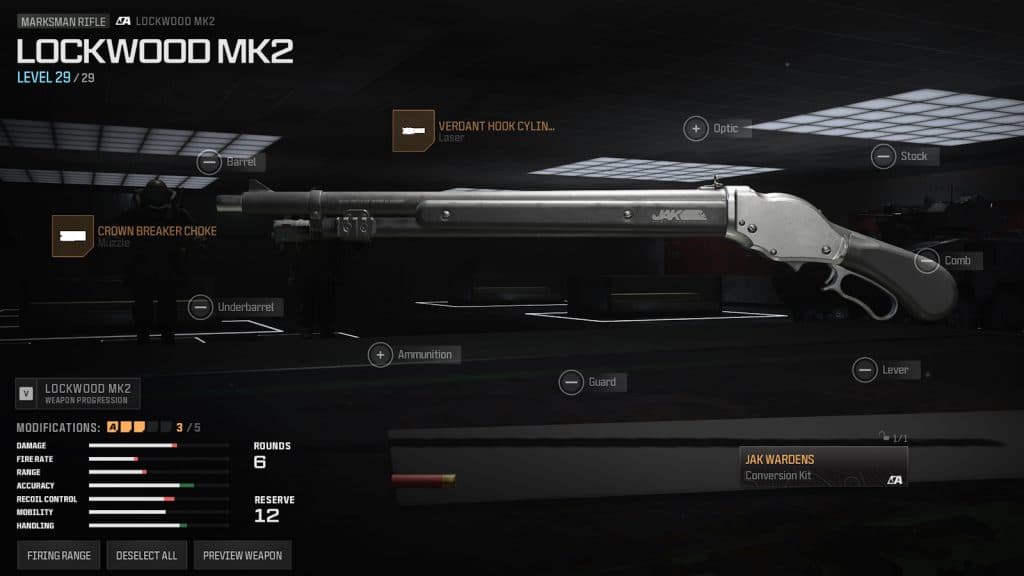 Lockwood Mk2 with JAK Wardens conversion kit equipped in MW3.