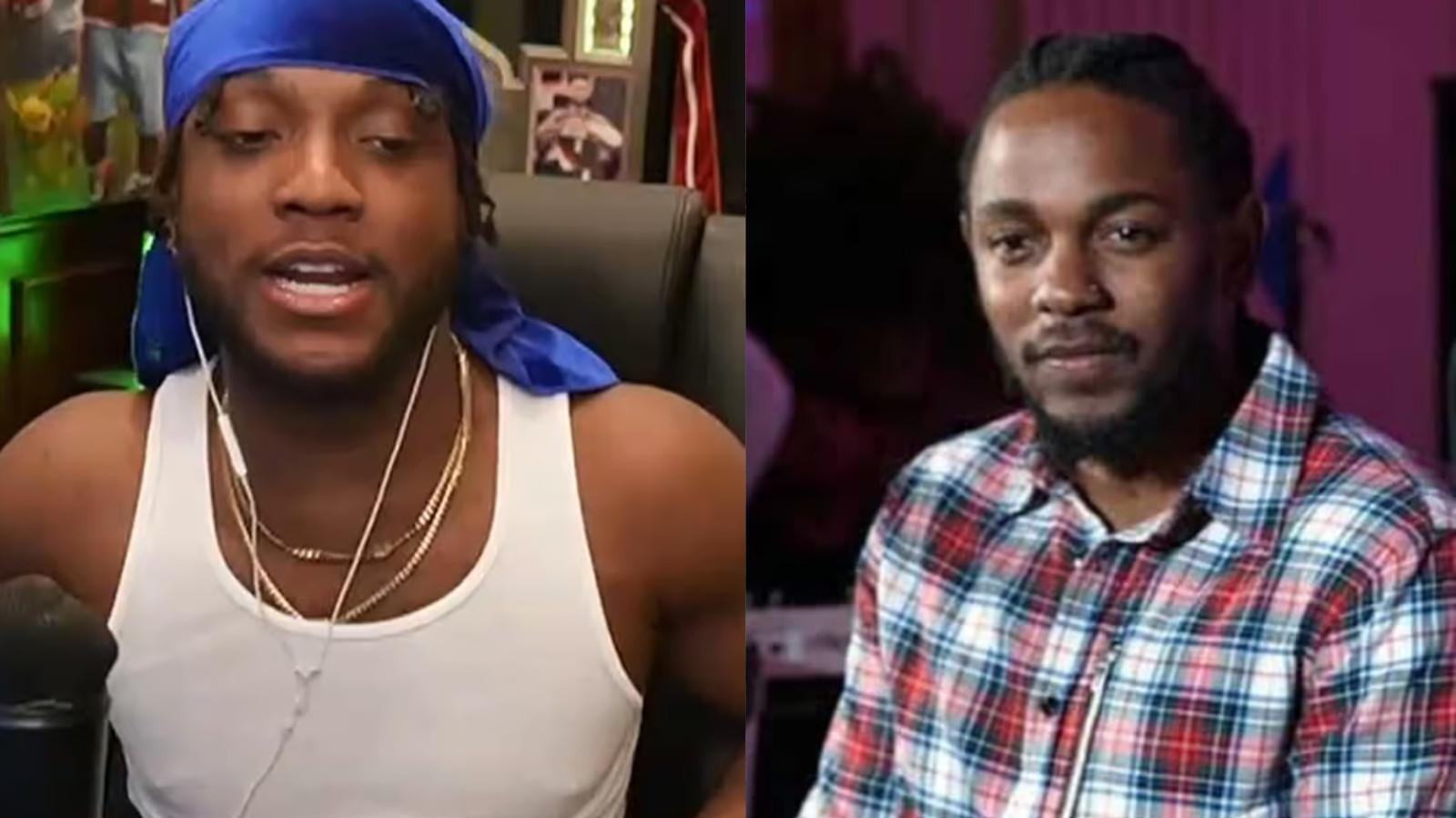 Streamer YourRAGE next to photo of Kendrick Lamar