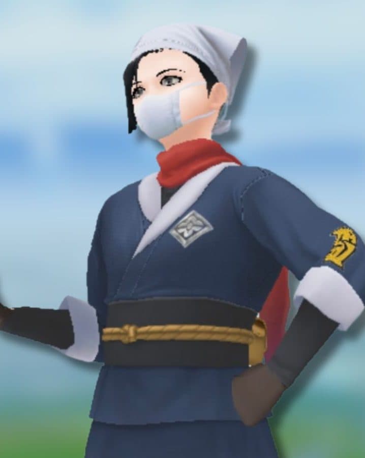 Pokemon Go avatar with game background.