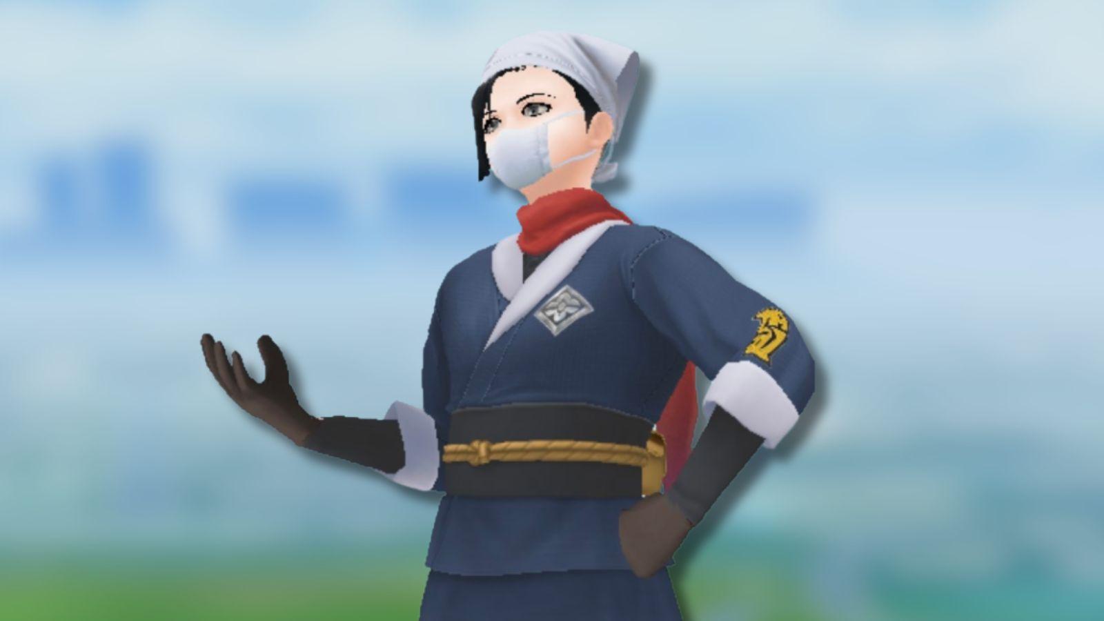 Pokemon Go avatar with game background.