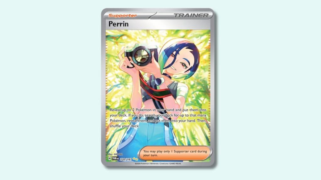 Perrin Supporter Pokemon card.