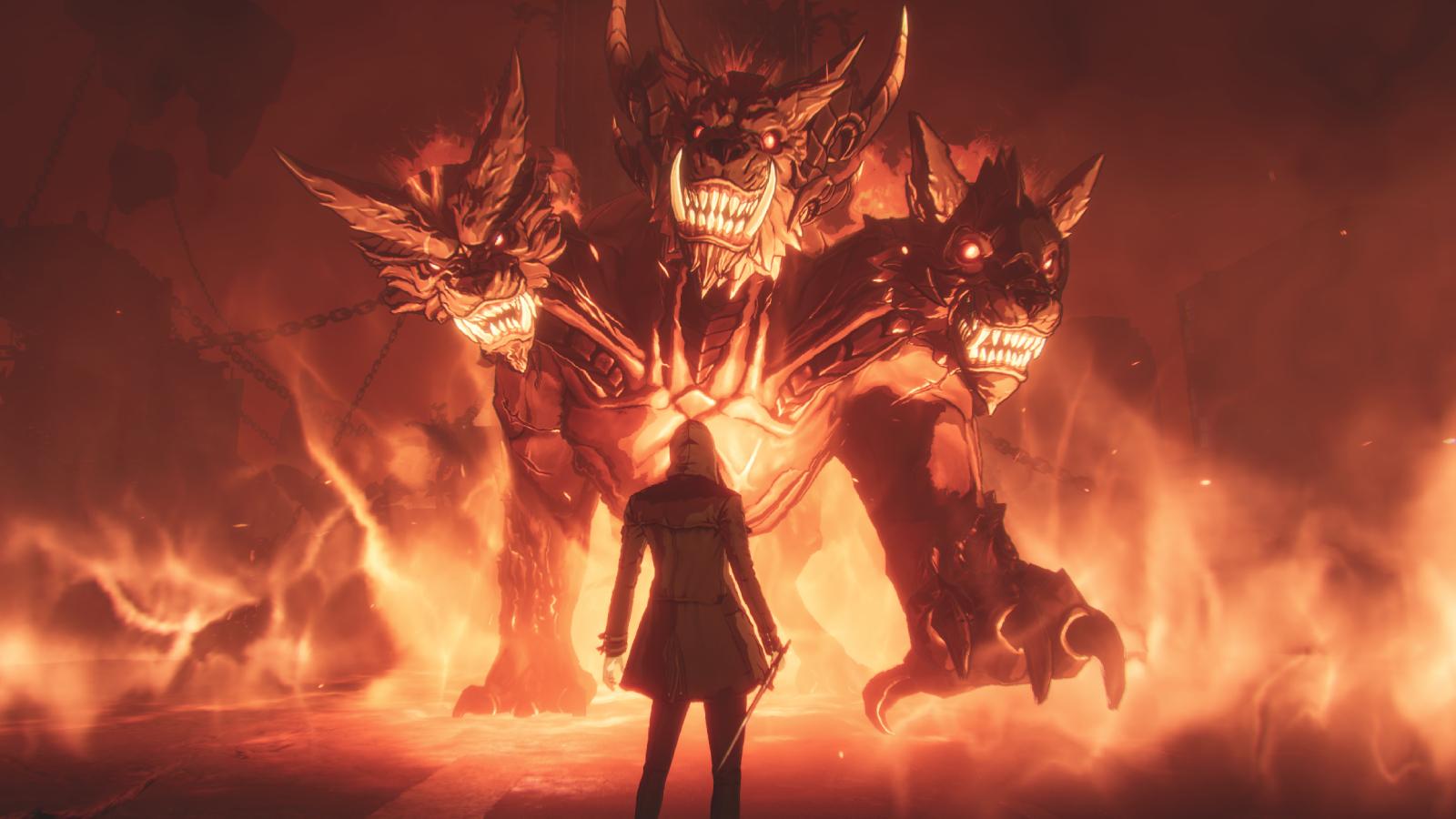 Hell's Gatekeeper Cerberus boss in Solo Leveling: Arise.