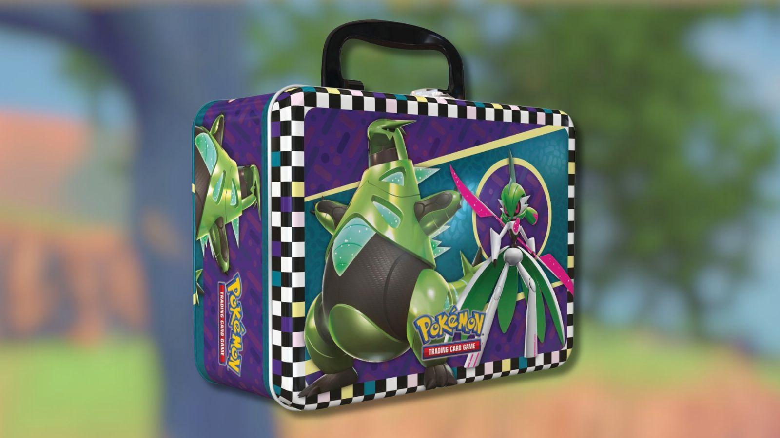 Back to School Pokemon TCG Collector Chest with game background.