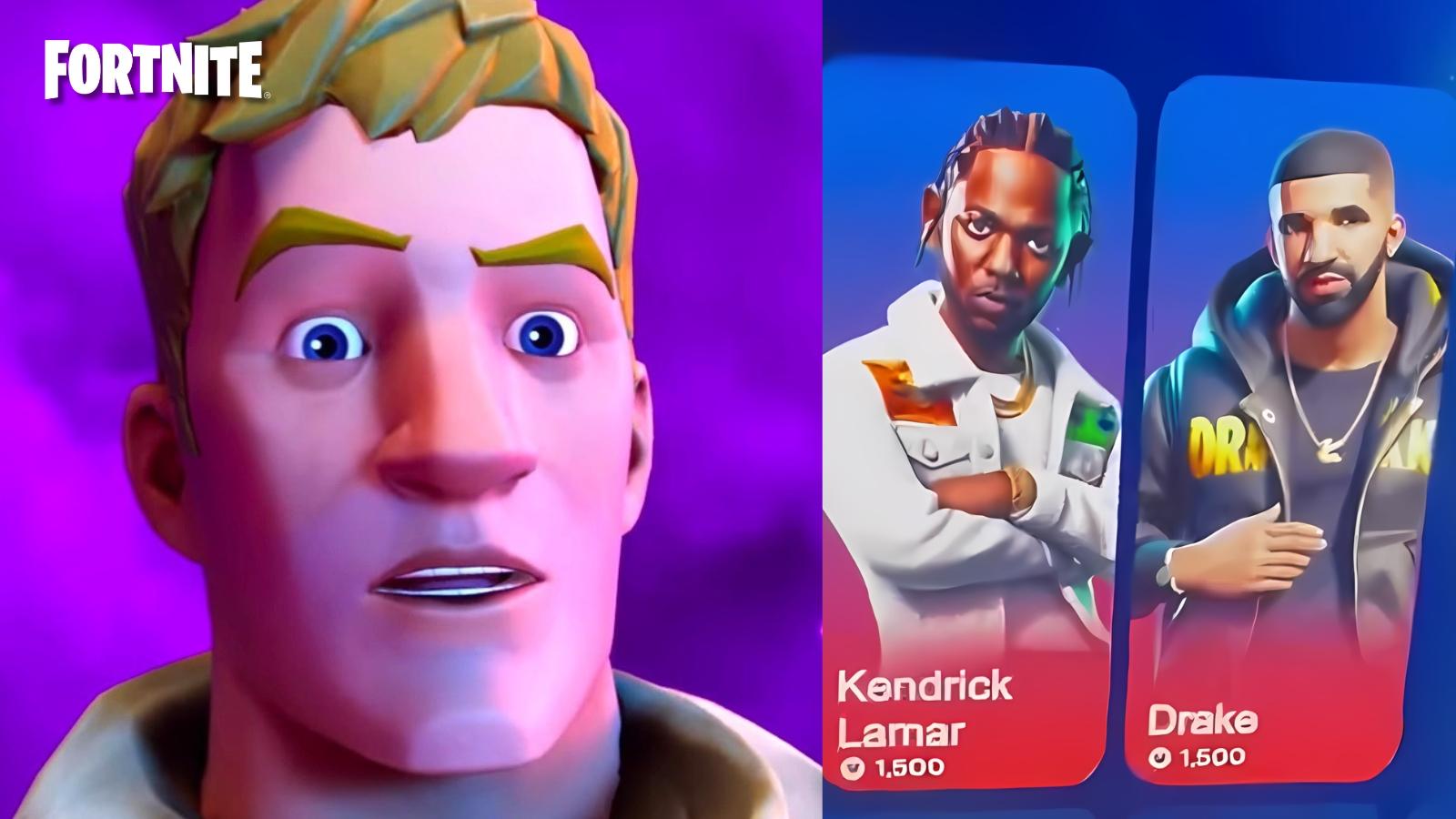 Kendrick and Drake as Fortnite concept skins