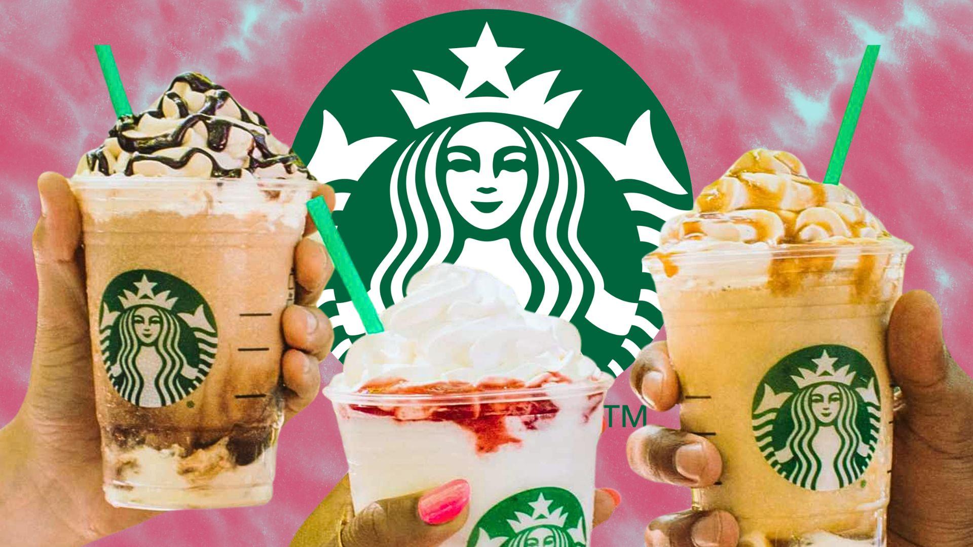 Starbucks frappuccinos and logos