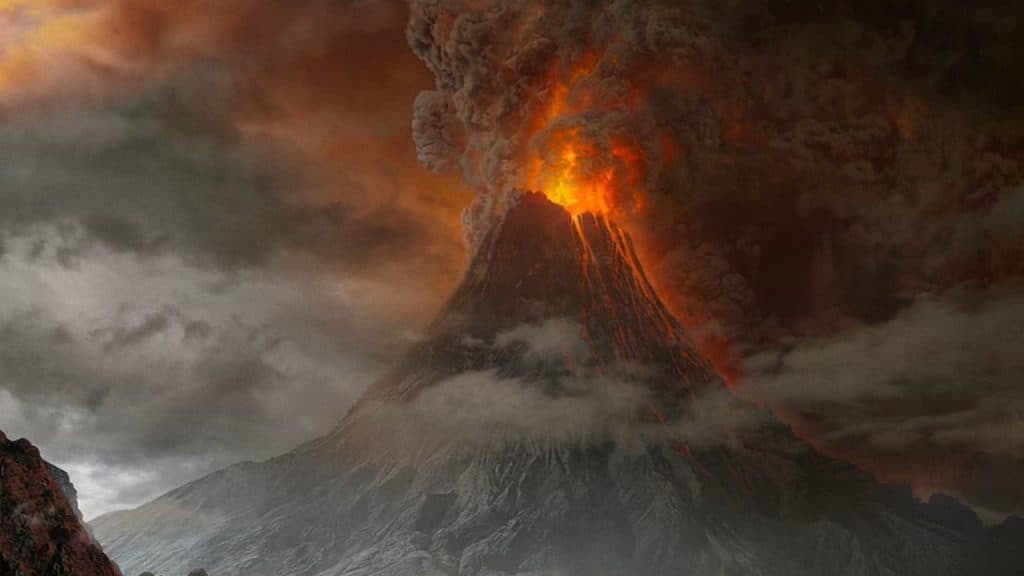 Mount Doom erupts