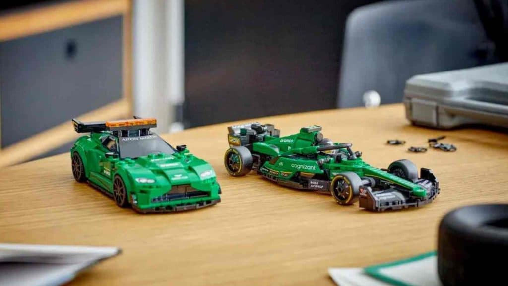 The LEGO Speed Champions Aston Martin Safety Car & AMR23 on display