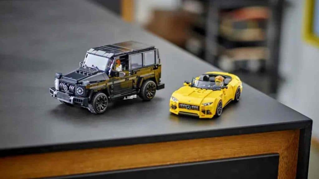 The LEGO Speed Champions Mercedes-AMG G 63 & Mercedes-AMG SL 63 on display