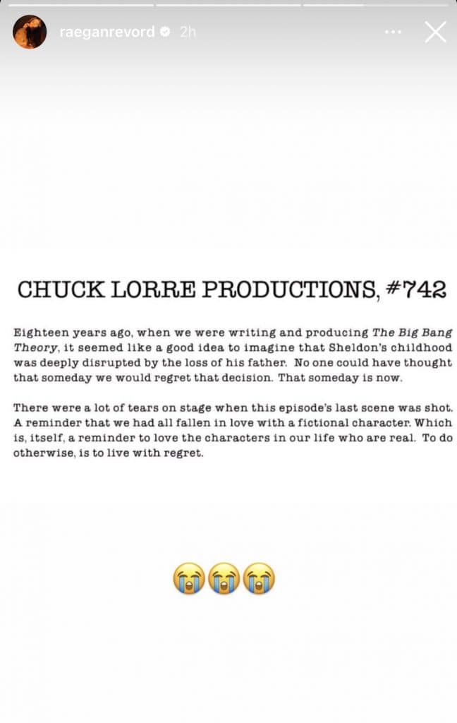 A statement made by Young Sheldon producer Chuck Lorre