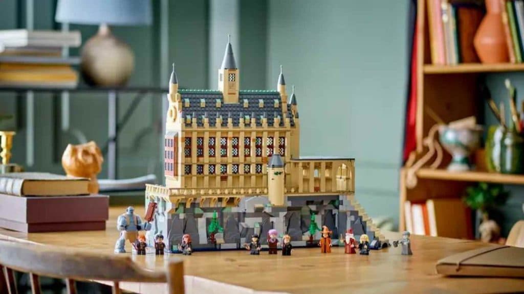 The LEGO Harry Potter Hogwarts Castle: The Great Hall on display