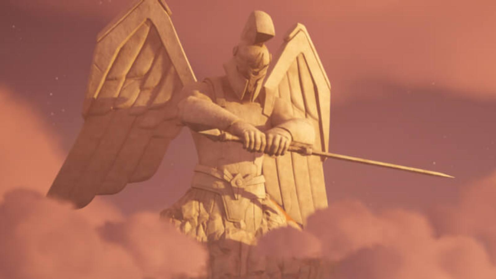 Statue at Mount Olympus POI in Fortnite.