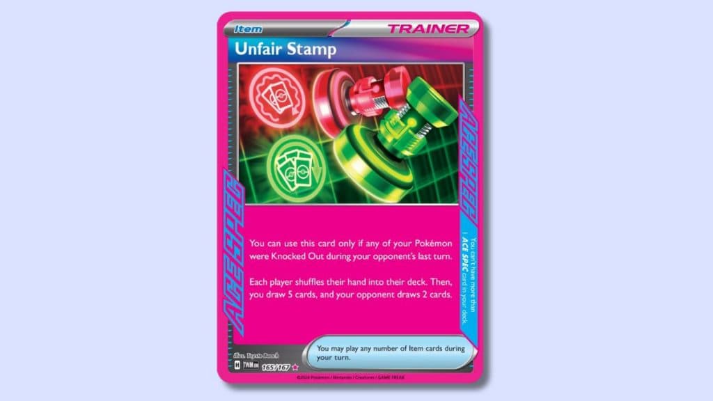 Unfair Stamp ACE SPEC Pokemon card.