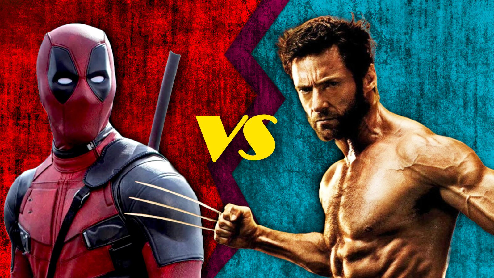 Deadpool and Wolverine facing off against one another