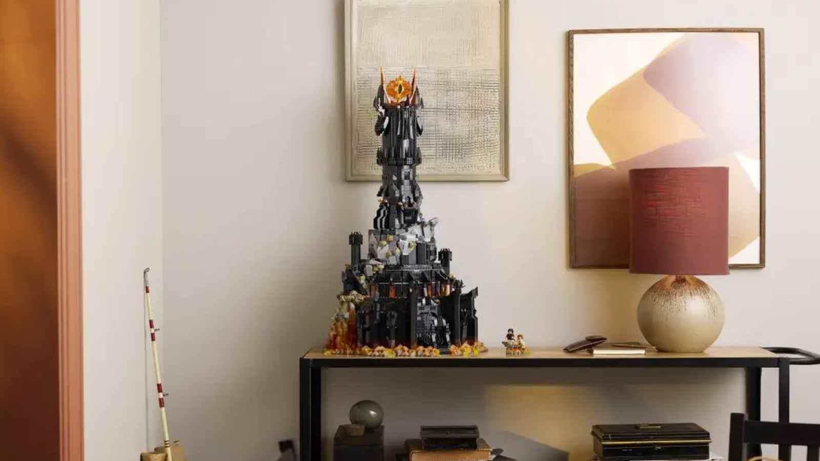 The The LEGO Icons The Lord of the Rings Barad-dûr on display