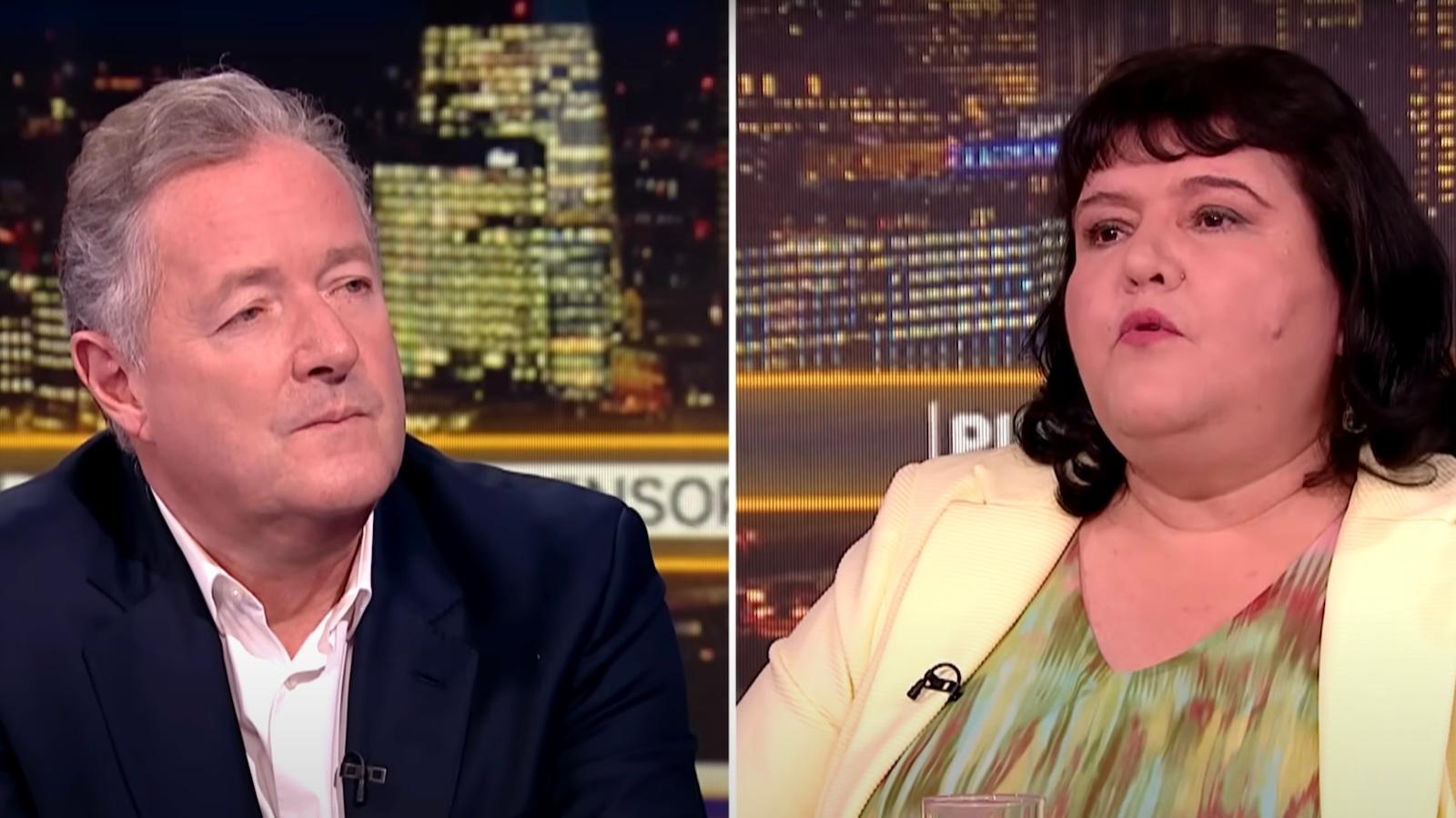 Piers Morgan and Fiona Harvey in Uncensored