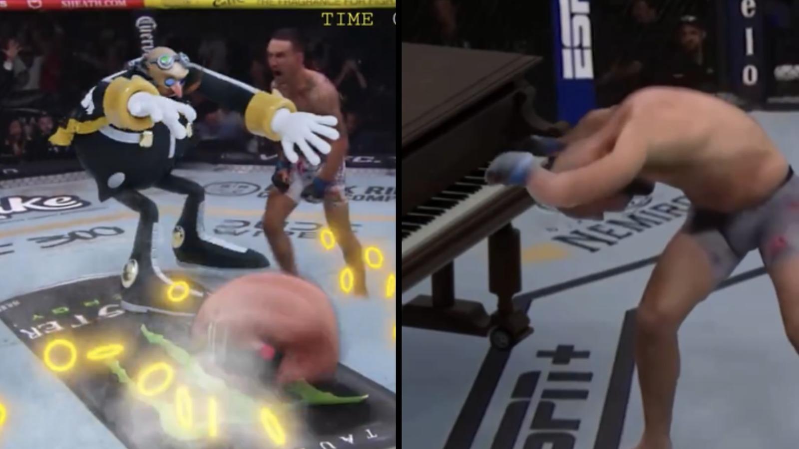 MMA edits have taken social media by storm as fans put a comical touch on some brutal knockouts