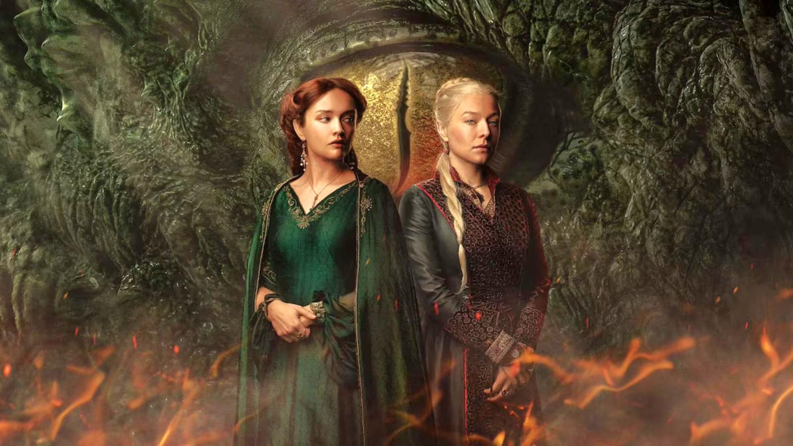 Olivia Cooke and Emma D'Arcy on the poster for House of the Dragon