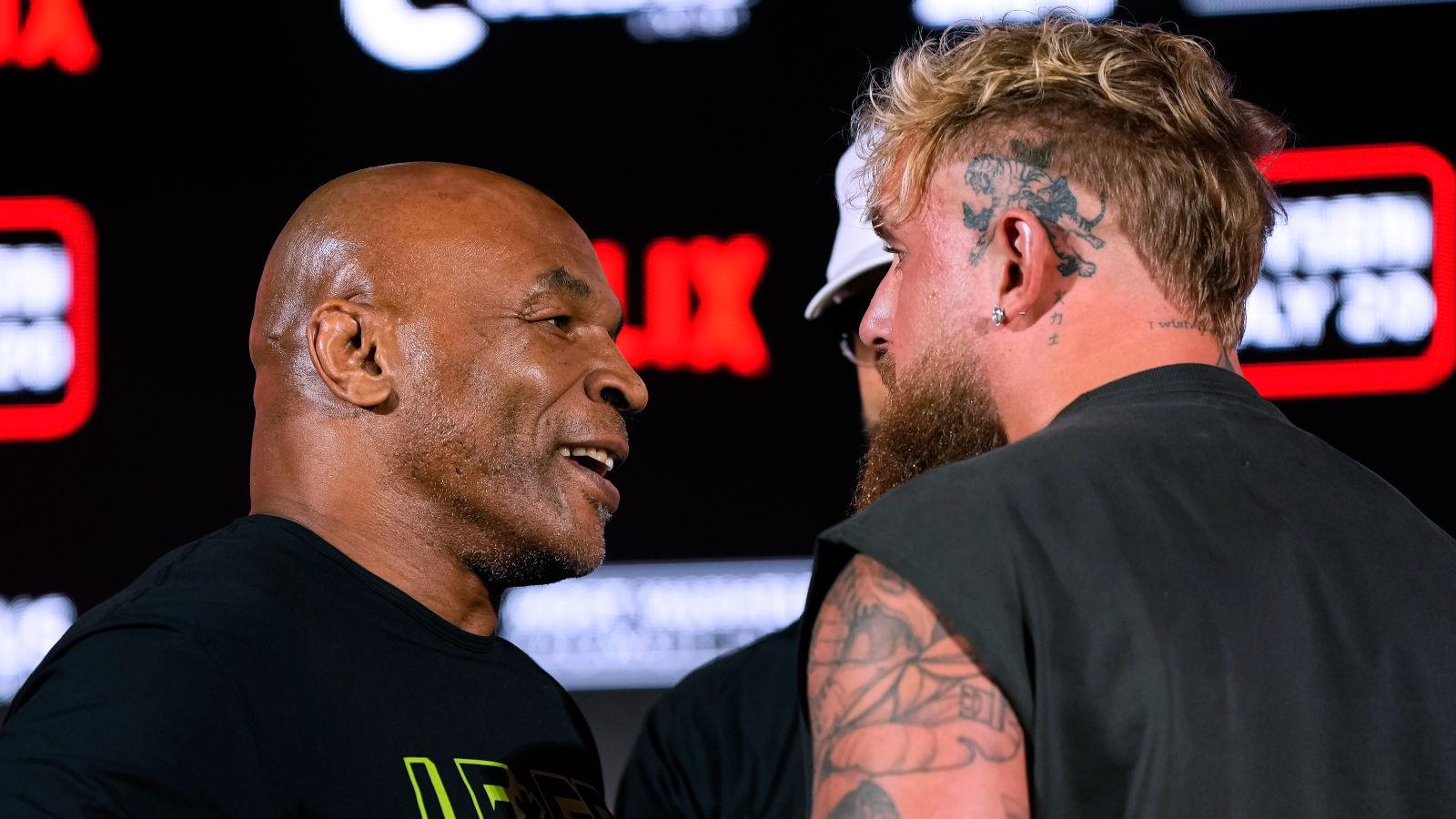 Mike Tyson and Jake Paul come face to face during their press conference in Dallas