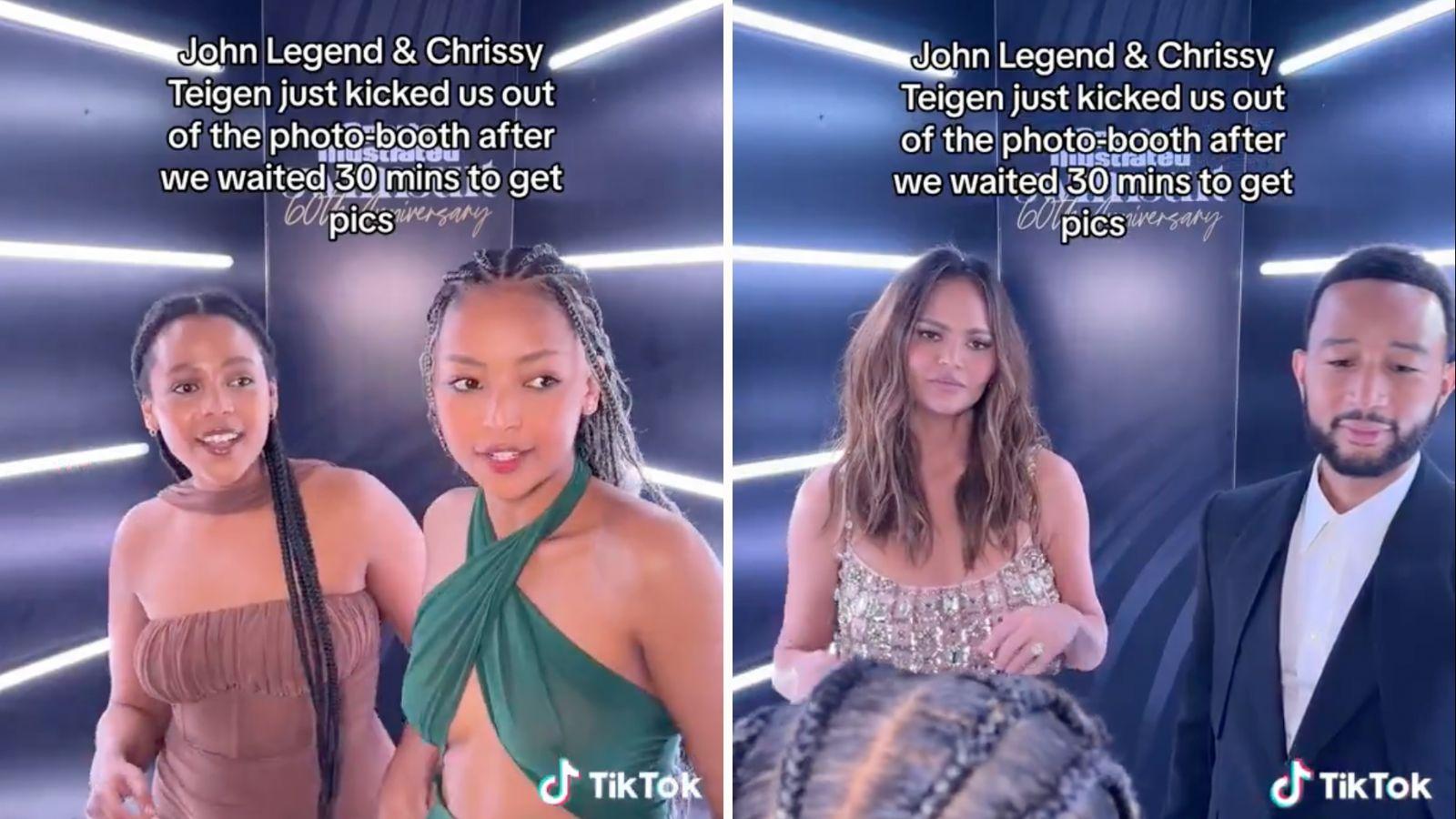 Chrissy Teigen and John Legend photo booth