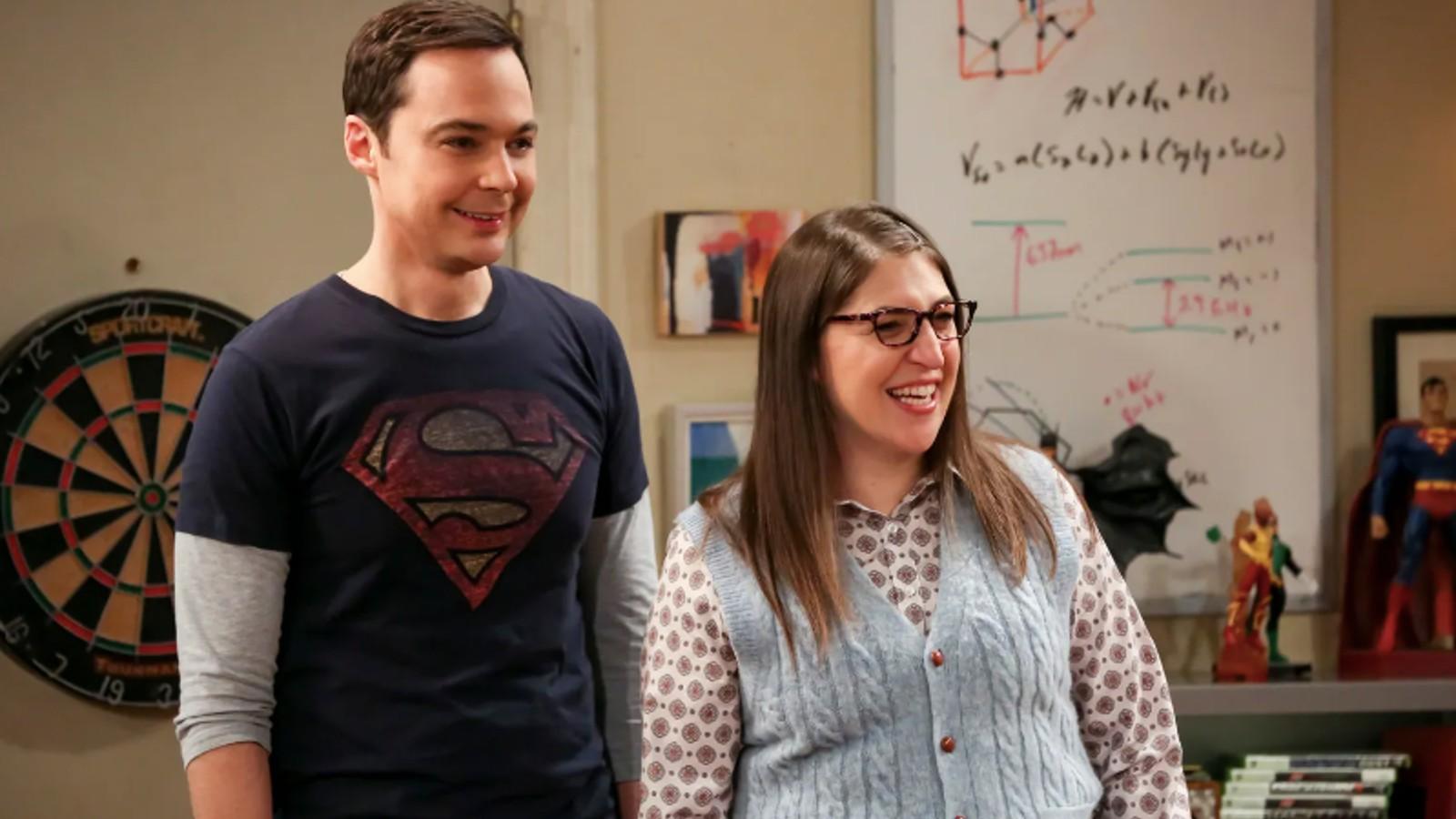Jim Parsons and Mayim Bialik in The Big Bang Theory