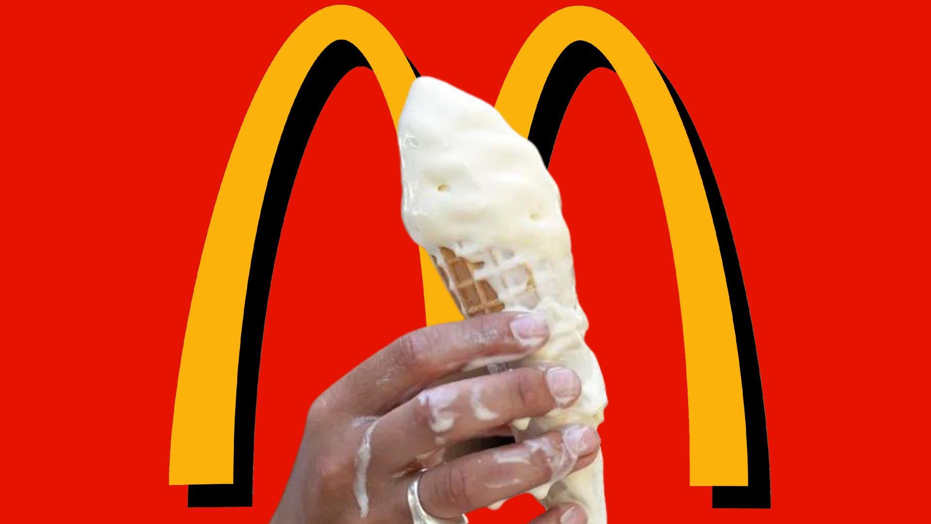Mcdonalds logo and melted ice cream