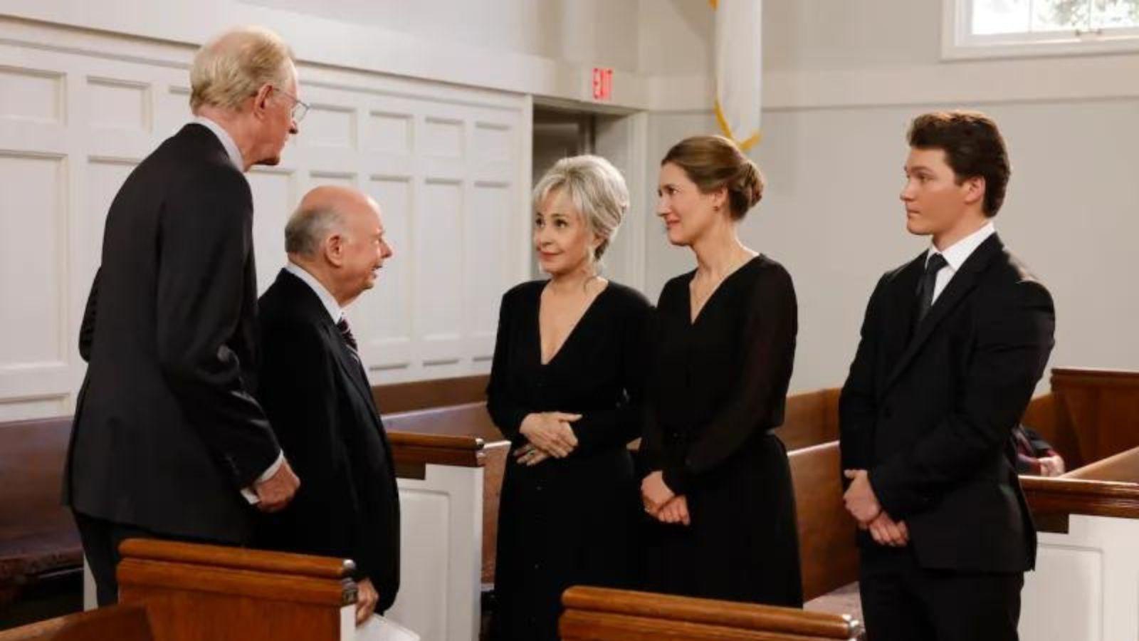 The Young Sheldon cast at George's funeral