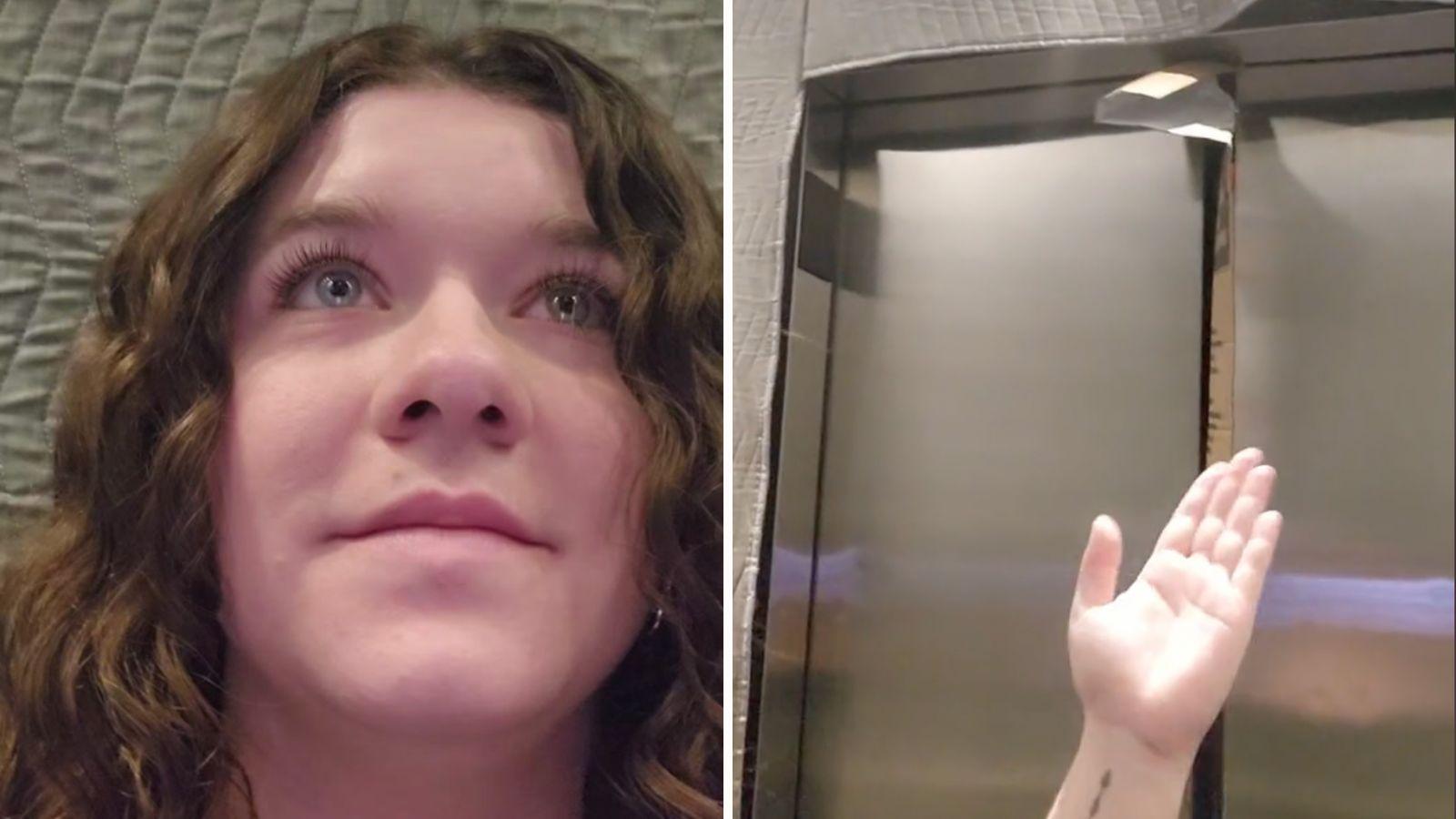 Woman stuck in elevator