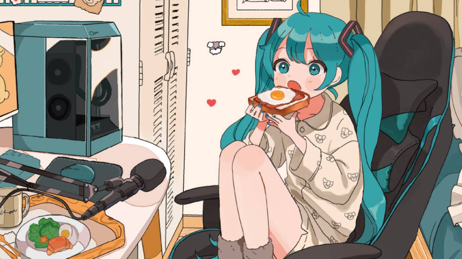 Official art by artist maple, from the Thermaltake and Hatsune Miku PC accessories release.